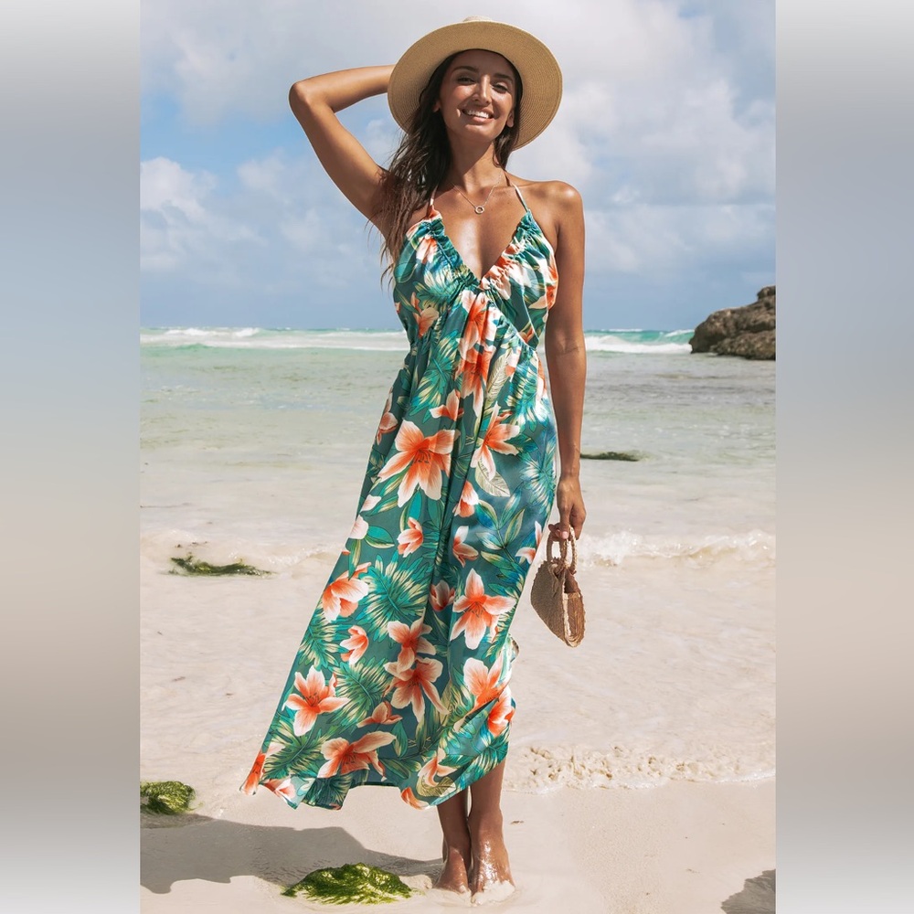 Tropical Floral Maxi Dress